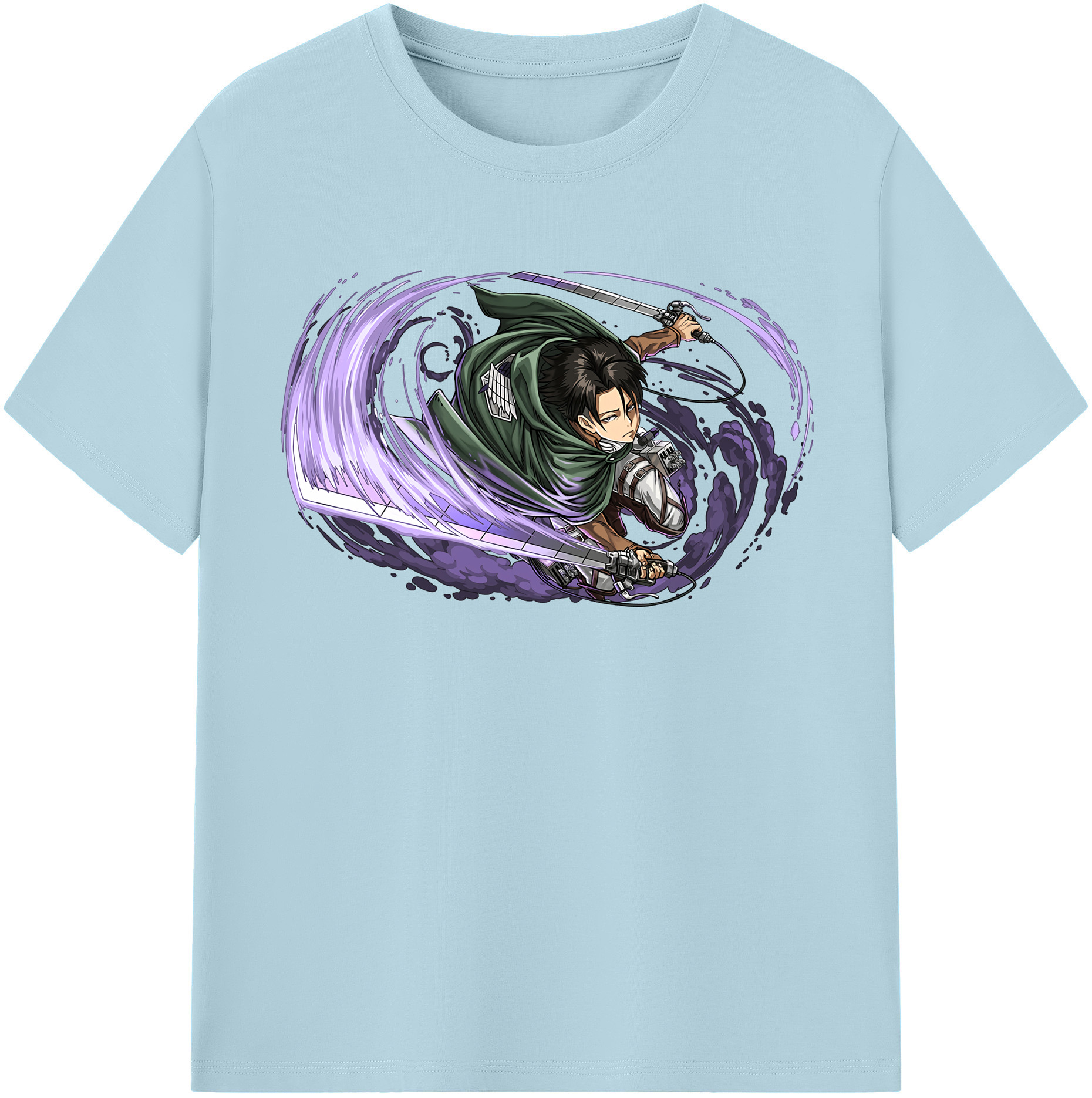 （画像用） 進撃の巨人 リヴァイ·アッカーマン Attack on Titan Levi Ackerman 綿100％半袖Tシャツ（フロントプリント）
